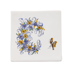 Coupe carrée fleurs et papillon couleur